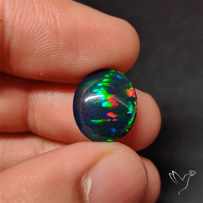 AAA Ethiopian Black Opal Cabochon Smoked