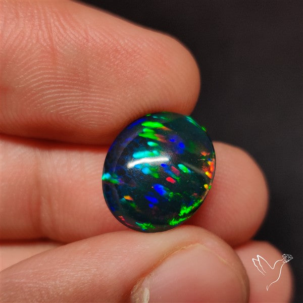 AAA Ethiopian Black Opal Cabochon Smoked