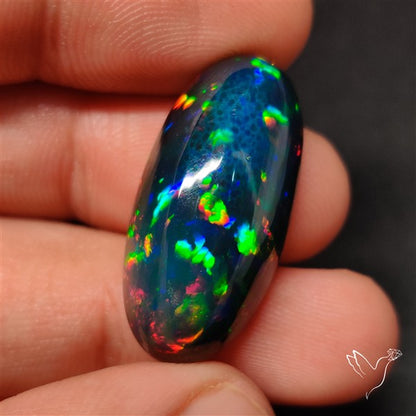 AAA Ethiopian Black Opal Cabochon Smoked