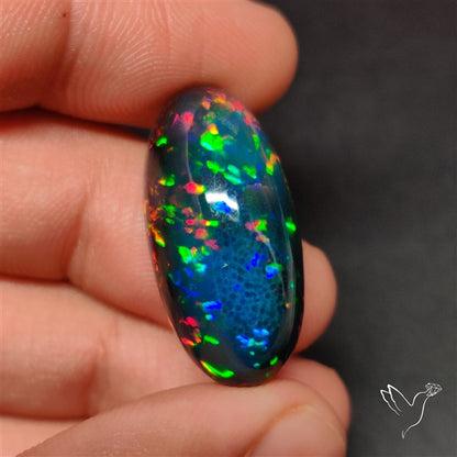 AAA Ethiopian Black Opal Cabochon Smoked