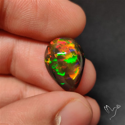 AAA Ethiopian Black Opal Cabochon Smoked