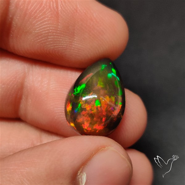 AAA Ethiopian Black Opal Cabochon Smoked