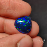 AAA Ethiopian Black Opal Cabochon Smoked Natural Blue Sheen