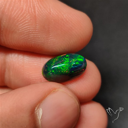 AAA Ethiopian Black Opal Cabochon Smoked