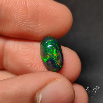 AAA Ethiopian Black Opal Cabochon Smoked