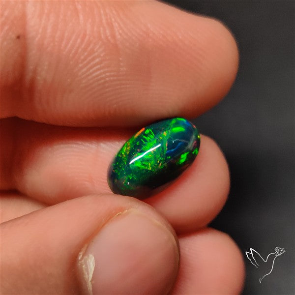 AAA Ethiopian Black Opal Cabochon Smoked