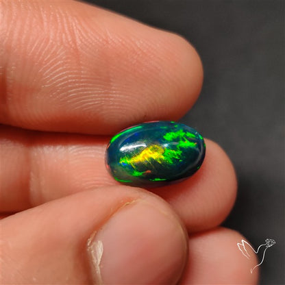 AAA Ethiopian Black Opal Cabochon Smoked