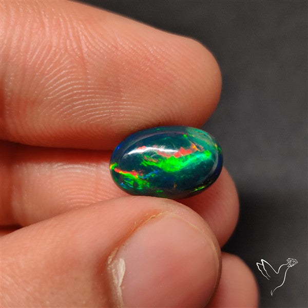 AAA Ethiopian Black Opal Cabochon Smoked
