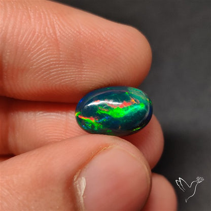 AAA Ethiopian Black Opal Cabochon Smoked