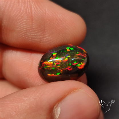 AAA Ethiopian Black Opal Cabochon Smoked