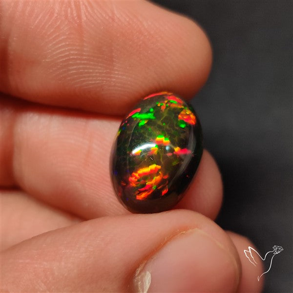 AAA Ethiopian Black Opal Cabochon Smoked