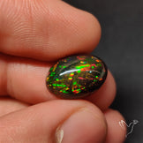 AAA Ethiopian Black Opal Cabochon Smoked