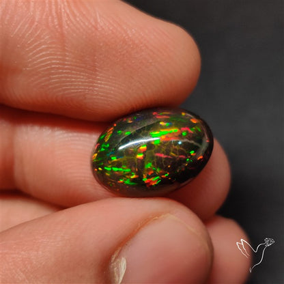 AAA Ethiopian Black Opal Cabochon Smoked
