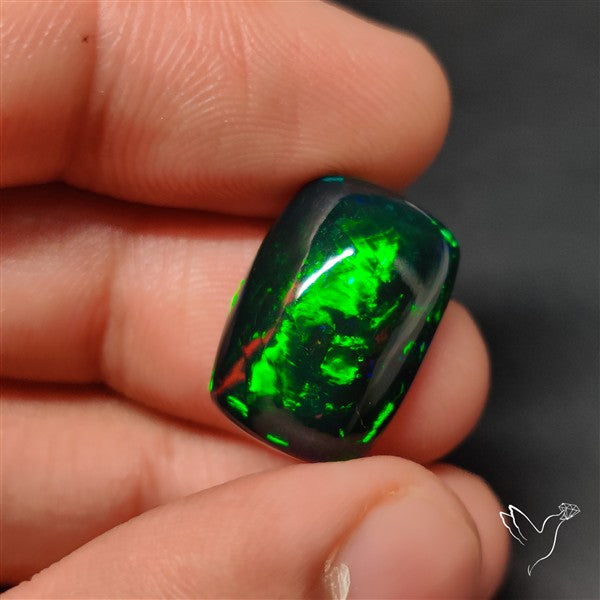AAA Ethiopian Black Opal Cabochon Smoked Natural Blue Sheen