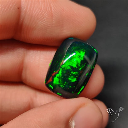 AAA Ethiopian Black Opal Cabochon Smoked Natural Blue Sheen