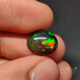 AAA Ethiopian Black Opal Cabochon Smoked
