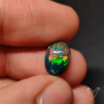 AAA Ethiopian Black Opal Cabochon Smoked