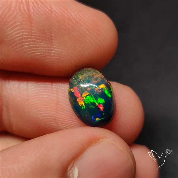 AAA Ethiopian Black Opal Cabochon Smoked