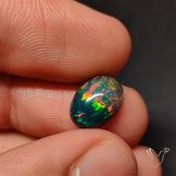 AAA Ethiopian Black Opal Cabochon Smoked