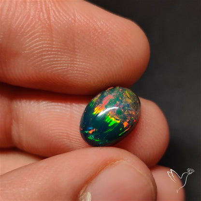 AAA Ethiopian Black Opal Cabochon Smoked