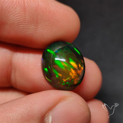 AAA Ethiopian Black Opal Cabochon Smoked