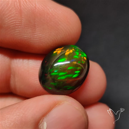 AAA Ethiopian Black Opal Cabochon Smoked