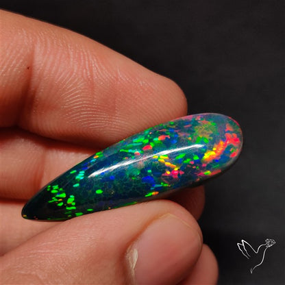 AAA Ethiopian Black Opal Cabochon Smoked