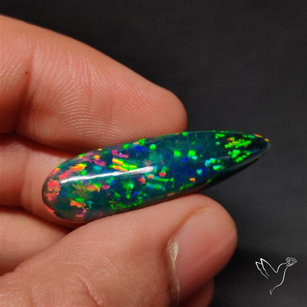 AAA Ethiopian Black Opal Cabochon Smoked