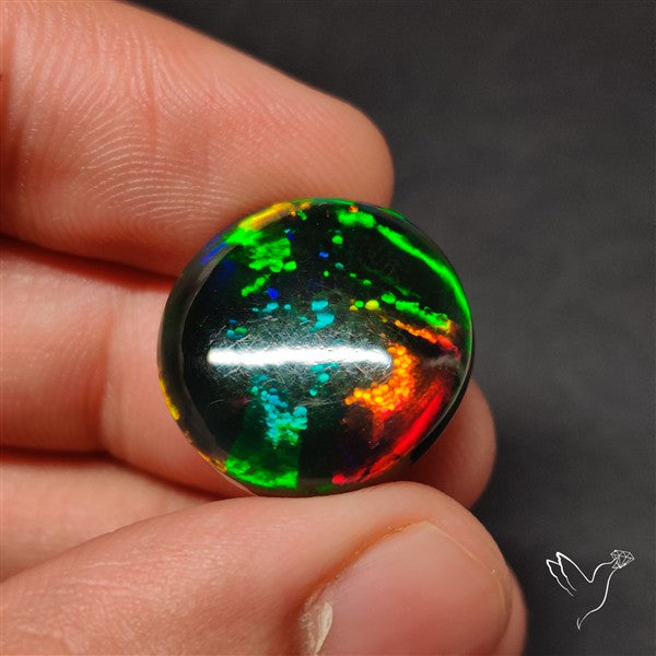 AAA Ethiopian Black Opal Cabochon Smoked