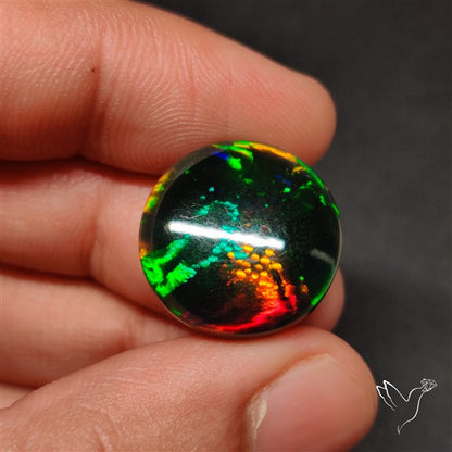 AAA Ethiopian Black Opal Cabochon Smoked