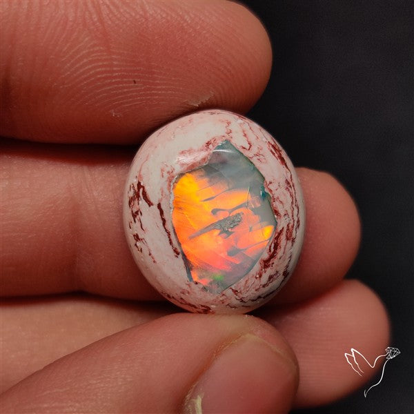 Boulder Galaxy Ethiopian Opal Inlay Cabochon