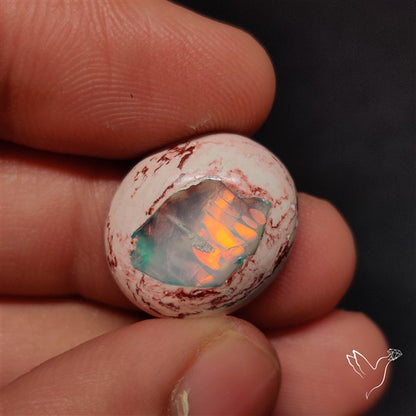 Boulder Galaxy Ethiopian Opal Inlay Cabochon