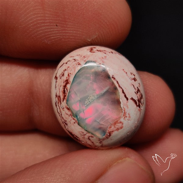 Boulder Galaxy Ethiopian Opal Inlay Cabochon