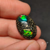 Boulder Galaxy Ethiopian Black Opal Inlay Cabochon