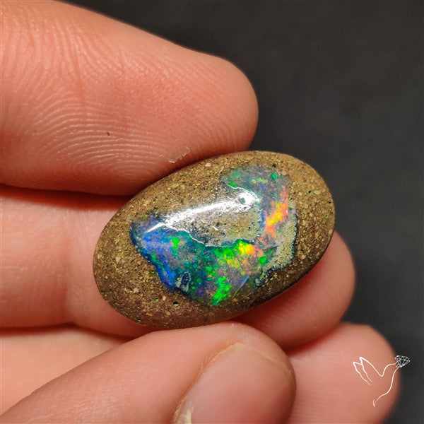 Boulder Galaxy Ethiopian Black Opal Inlay Cabochon