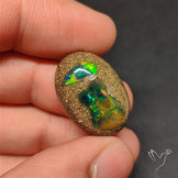 Boulder Galaxy Ethiopian Black Opal Inlay Cabochon