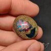 Boulder Galaxy Ethiopian Black Opal Inlay Cabochon