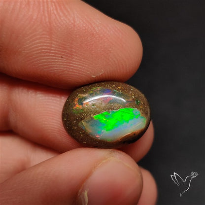 Boulder Galaxy Ethiopian Black Opal Inlay Cabochon