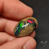 Boulder Galaxy Ethiopian Black Opal Inlay Cabochon