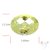 Checker Cut Faceted Green Gold Lemon Quartz