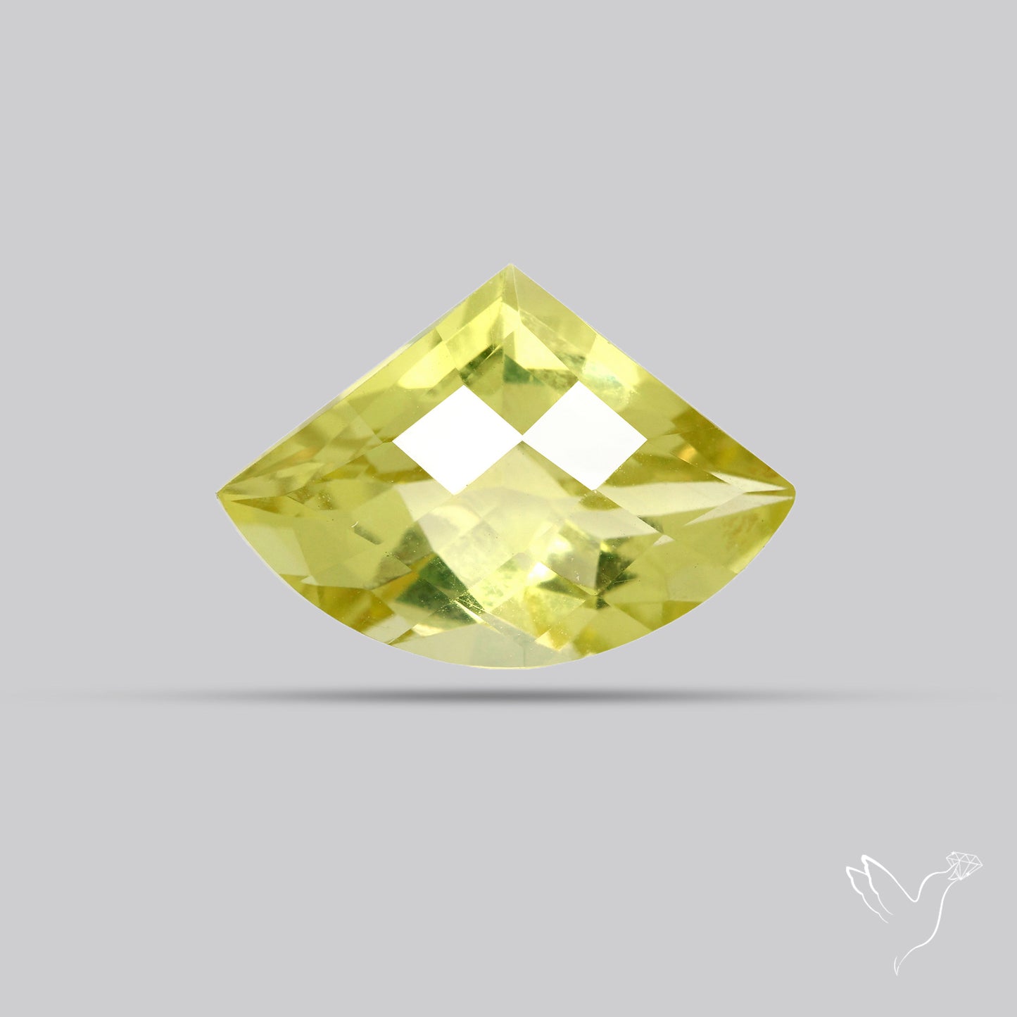 Checker Cut Faceted Green Gold Lemon Quartz