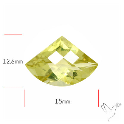 Checker Cut Faceted Green Gold Lemon Quartz