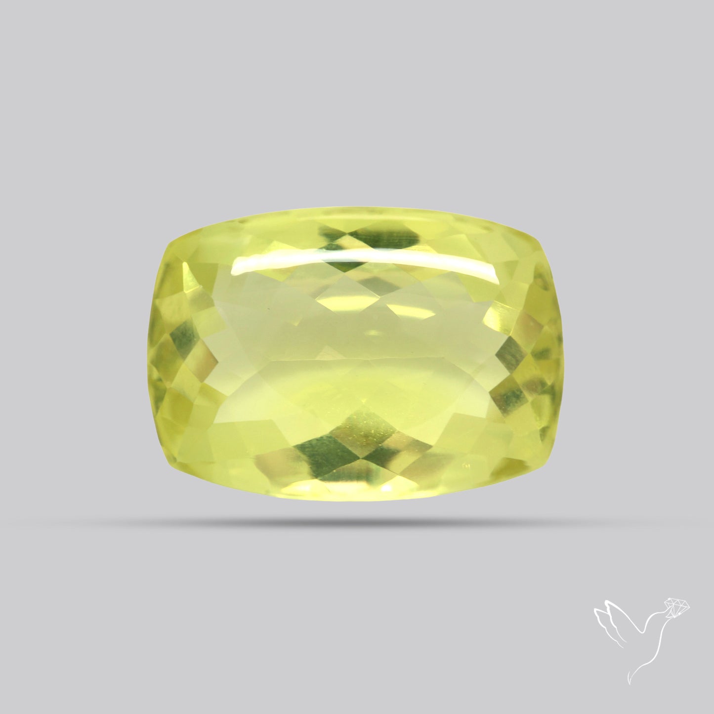Buff Top Faceted Green Gold Lemon Quartz
