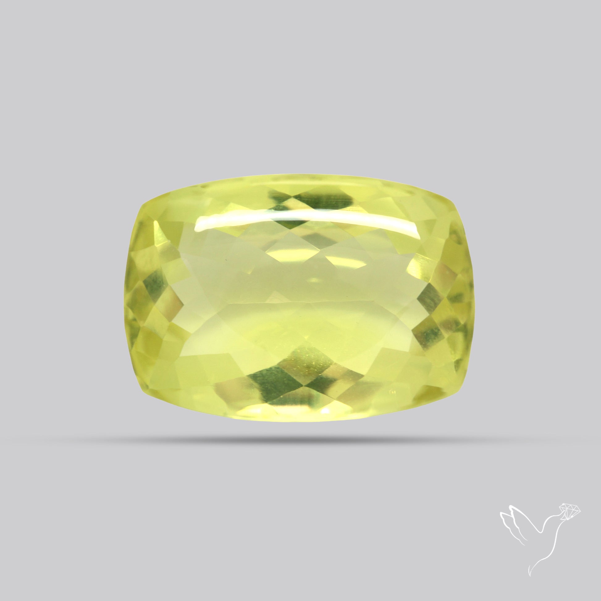 Buff Top Faceted Green Gold Lemon Quartz