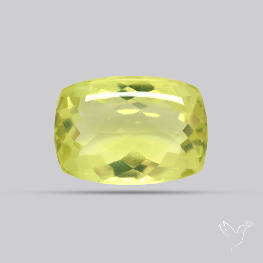 Buff Top Faceted Green Gold Lemon Quartz