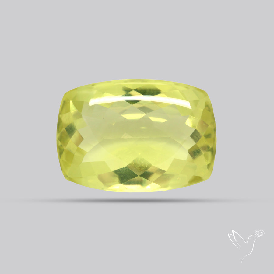 Buff Top Faceted Green Gold Lemon Quartz