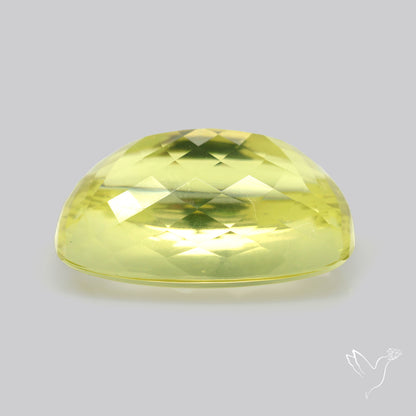 Buff Top Faceted Green Gold Lemon Quartz