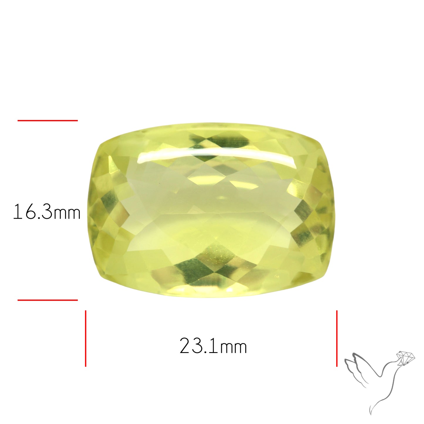 Buff Top Faceted Green Gold Lemon Quartz