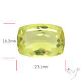 Buff Top Faceted Green Gold Lemon Quartz