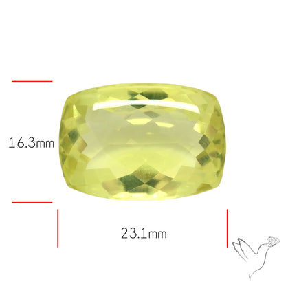 Buff Top Faceted Green Gold Lemon Quartz